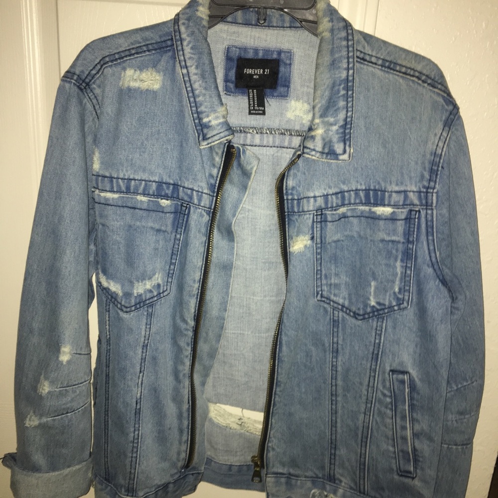 Forever 21 Distressed Denim Jacket
